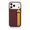 Case Color_Burgundy | Burgundy 17 Pro Max Side Strap Golden Case