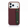 Case Color_Burgundy | Burgundy 17 Pro Max Side Strap Golden Case