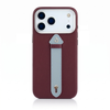 Case Color_Burgundy | Burgundy 17 Pro Max Center Strap Silver Case