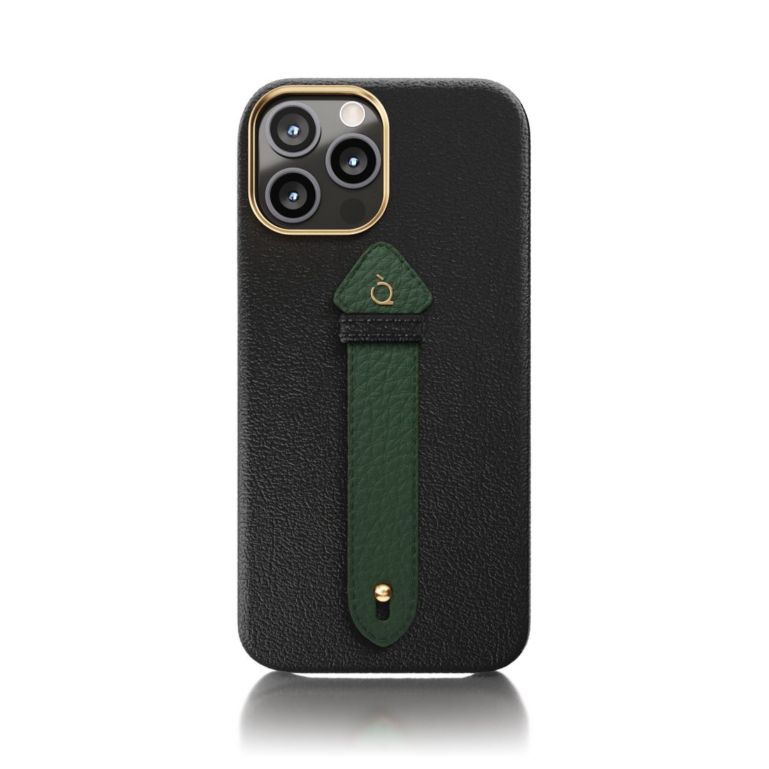 Black V2 14 Pro Max Center Strap Golden Case