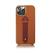 V2 iPhone 14 Pro Max Center Strap case Camel Leather