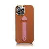 V2 iPhone 14 Pro Max Center Strap case Camel Leather