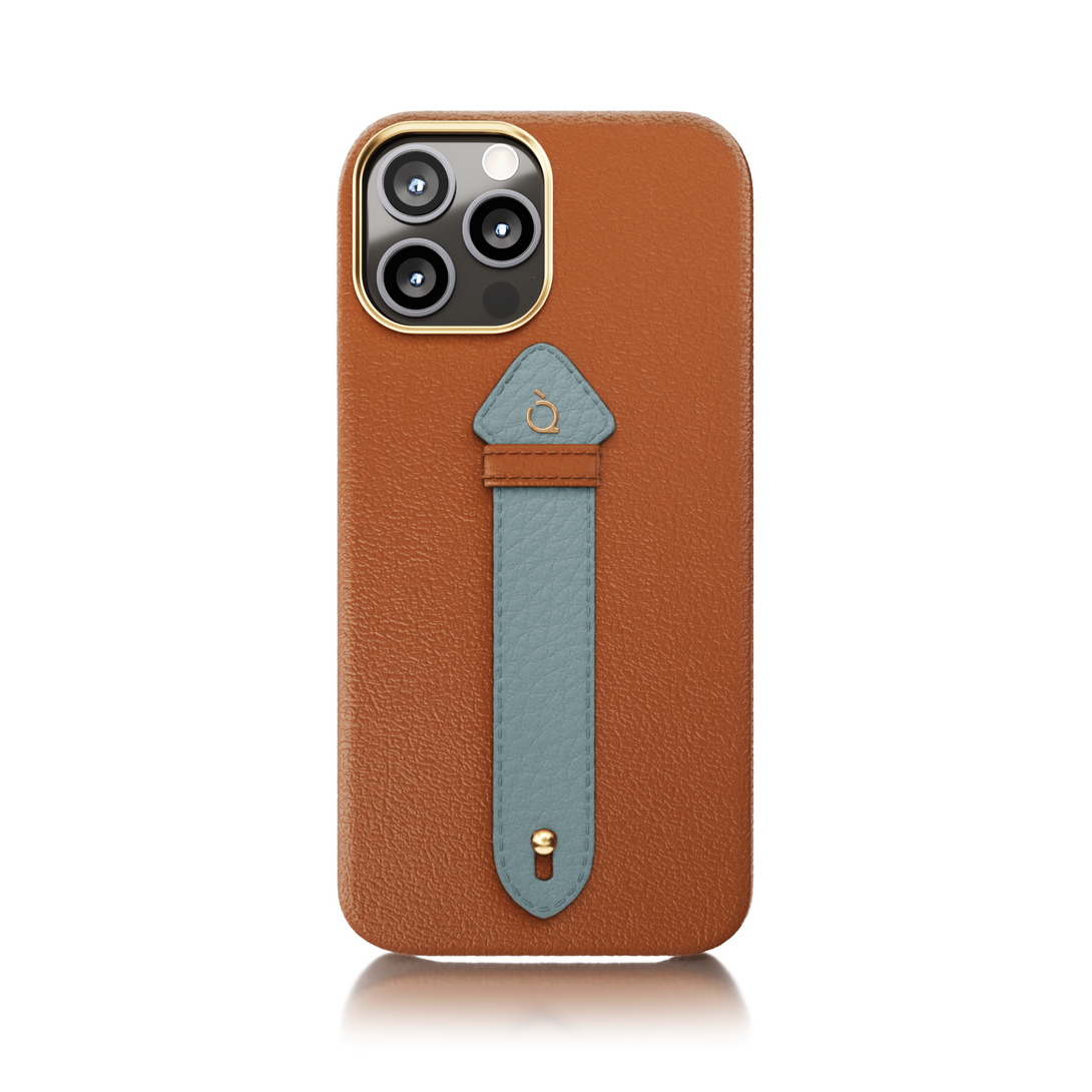 IQONIQ  Camel Leather iPhone Strap case –
