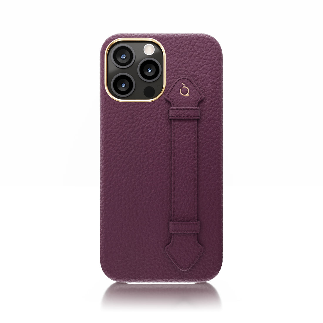 Purple V1 14 Pro Max Side Strap Golden Case